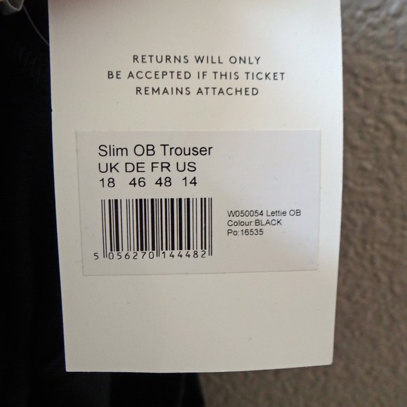 Seraphine Maternity Black Slim Over the Bump Trouser Work Pant Size 14 NWT - Picture 11 of 13